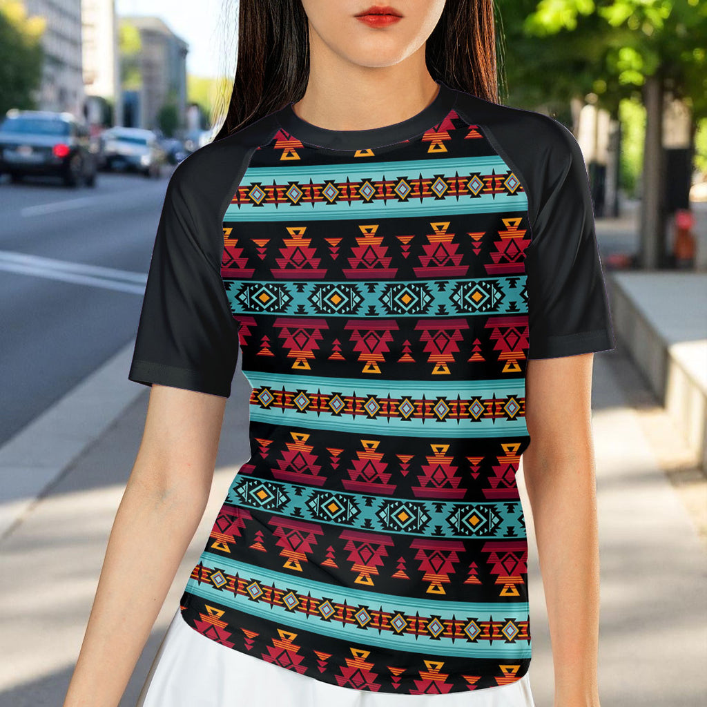 GB-HW0011313 Native American Women Short-sleeve Rash Guard