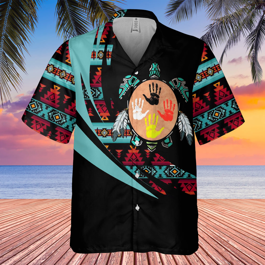 GB-HW0011313 Turtle Pattern Native American Hawaiian Shirt 3D