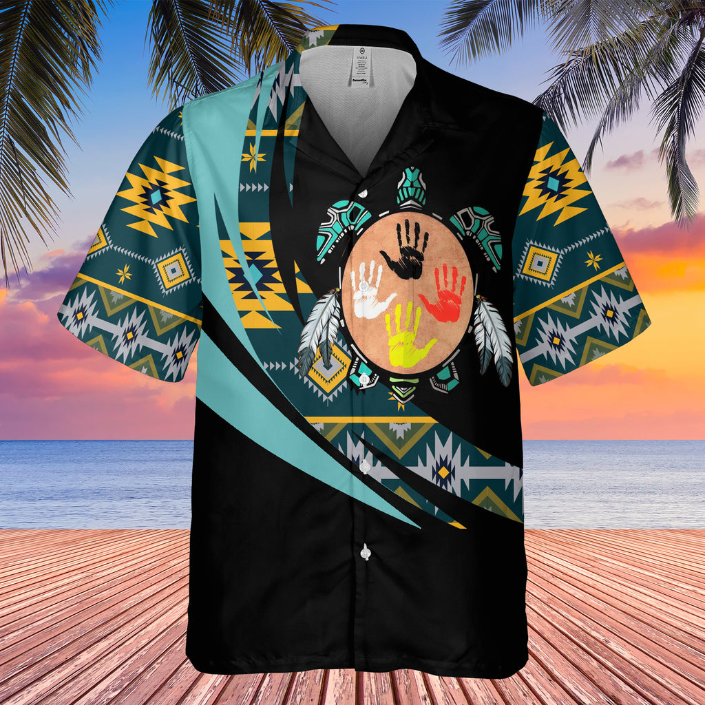 GB-HW0011314 Turtle Pattern Native American Hawaiian Shirt 3D