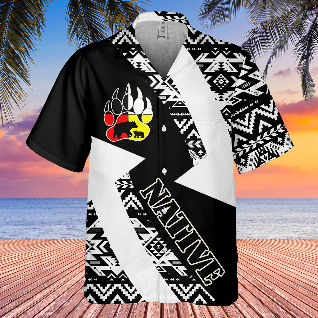 GB-HW001131 Tribe Design Native American Hawaiian Shirt 3D