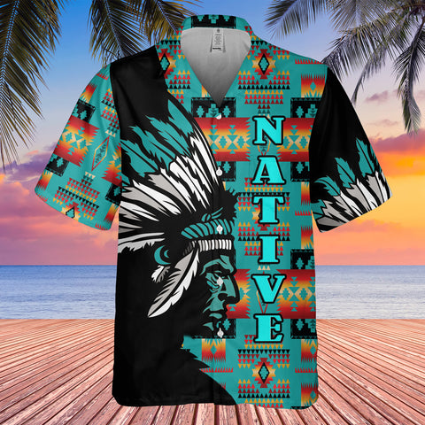 GB-HW0011327 Chief Native American Hawaiian Shirt 3D