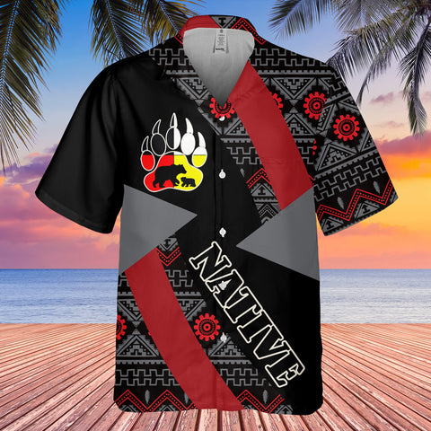 GB-HW001132 Tribe Design Native American Hawaiian Shirt 3D