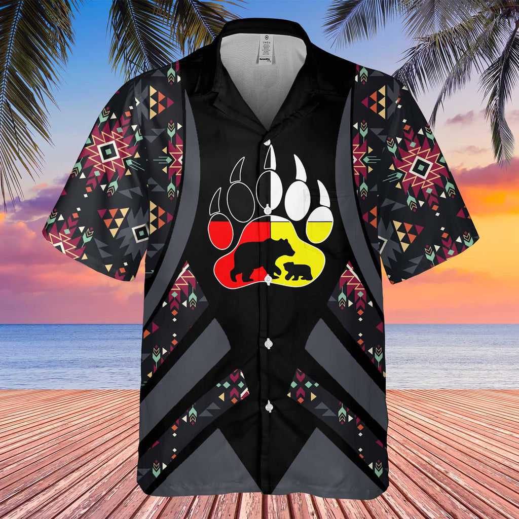 GB-HW0011342 Bear Symbol Native American Hawaiian Shirt 3D