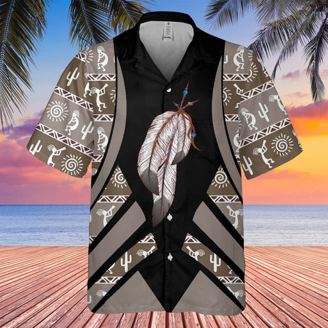 GB-HW0011344 Feather Symbol Native American Hawaiian Shirt 3D