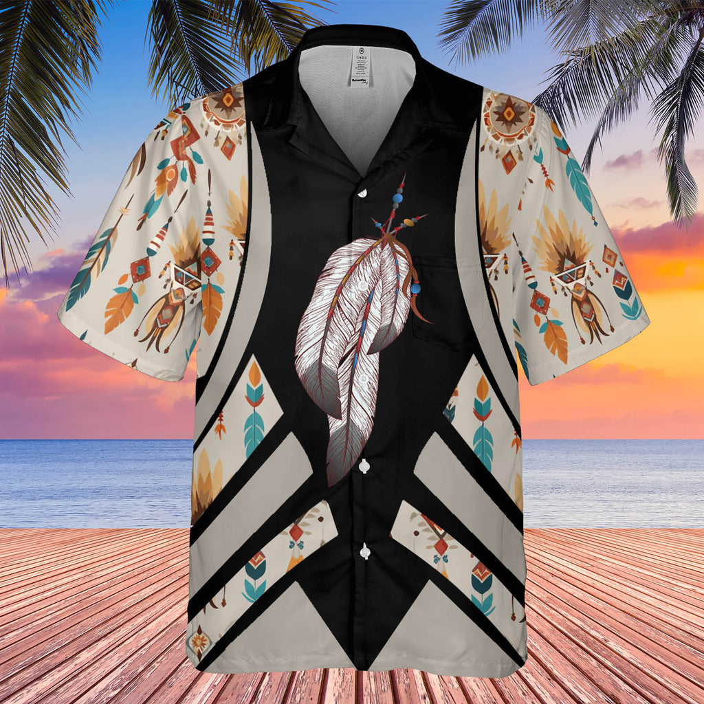 GB-HW0011345 Feather Symbol Native American Hawaiian Shirt 3D