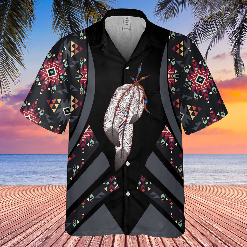 GB-HW0011346 Feather Symbol Native American Hawaiian Shirt 3D