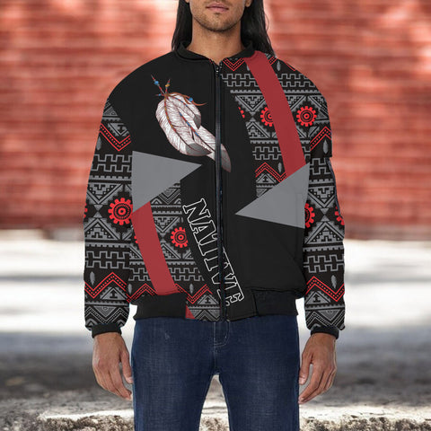 GB-HW001134 Native American Bomber Jacket With Sleeve Pocket