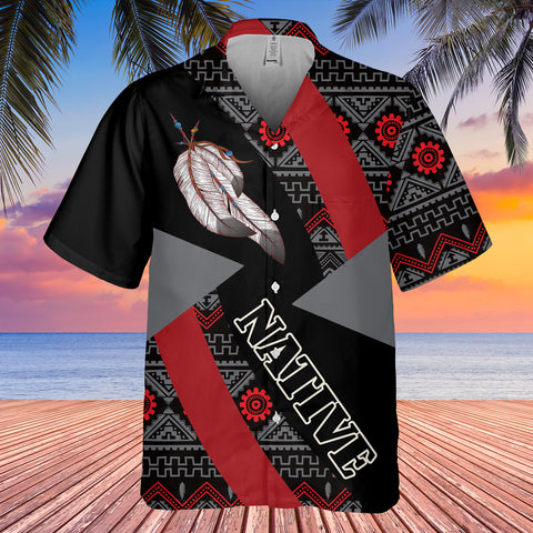 GB-HW001134 Tribe Design Native American Hawaiian Shirt 3D