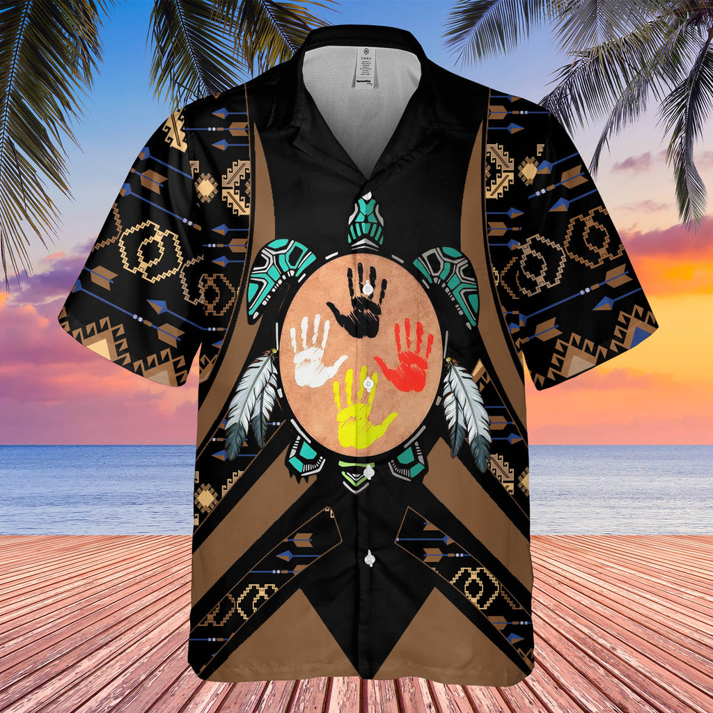 GB-HW0011350 Turtle Symbol Native American Hawaiian Shirt 3D