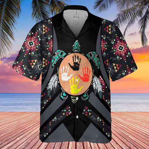 GB-HW0011351 Turtle Symbol Native American Hawaiian Shirt 3D