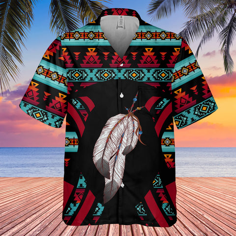 GB-HW0011357 Feather Symbol Native American Hawaiian Shirt 3D