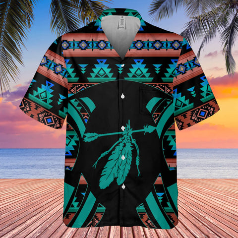 GB-HW0011358 Feather Symbol Native American Hawaiian Shirt 3D