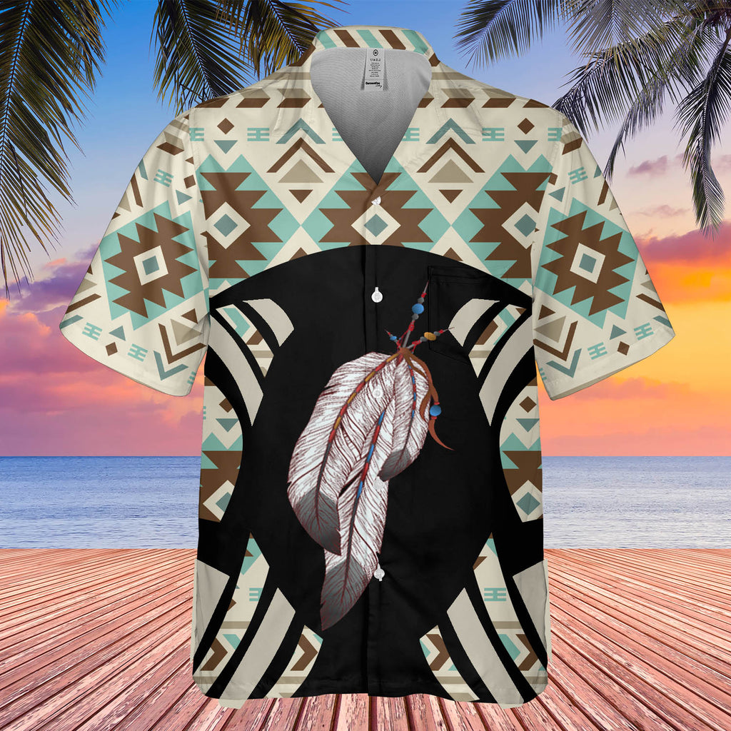 GB-HW0011359 Feather Symbol Native American Hawaiian Shirt 3D