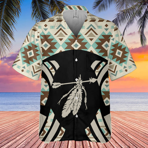 GB-HW0011360 Feather Symbol Native American Hawaiian Shirt 3D