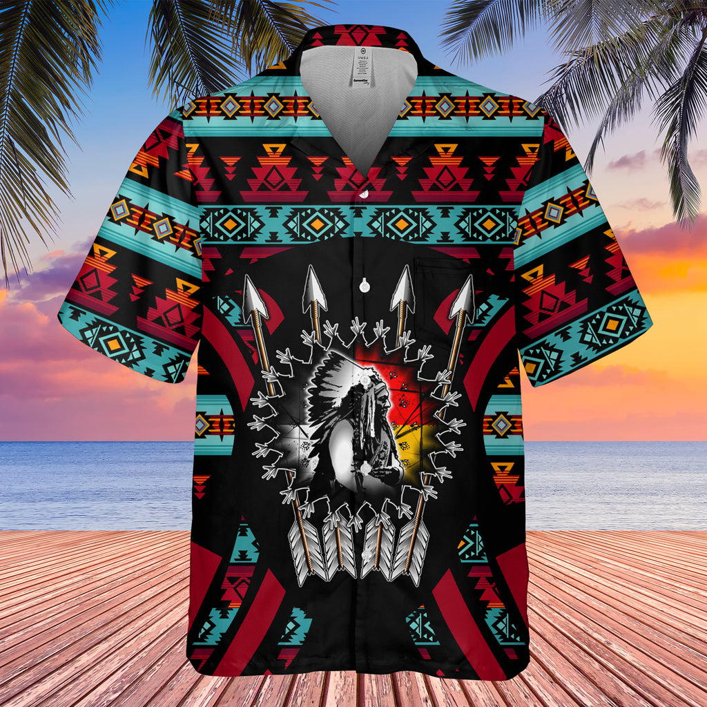 GB-HW0011364 Chief Native American Hawaiian Shirt 3D