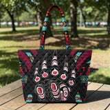 GB-HW0011371 Bear Claw Native American Quilted Shoulder Tote Bag