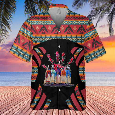 GB-HW0011373  Indihgenous Native American Hawaiian Shirt 3D