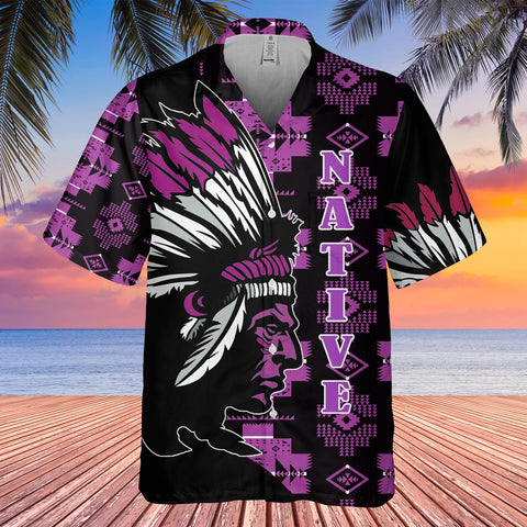 GB-HW0011375  Chief Native American Hawaiian Shirt 3D