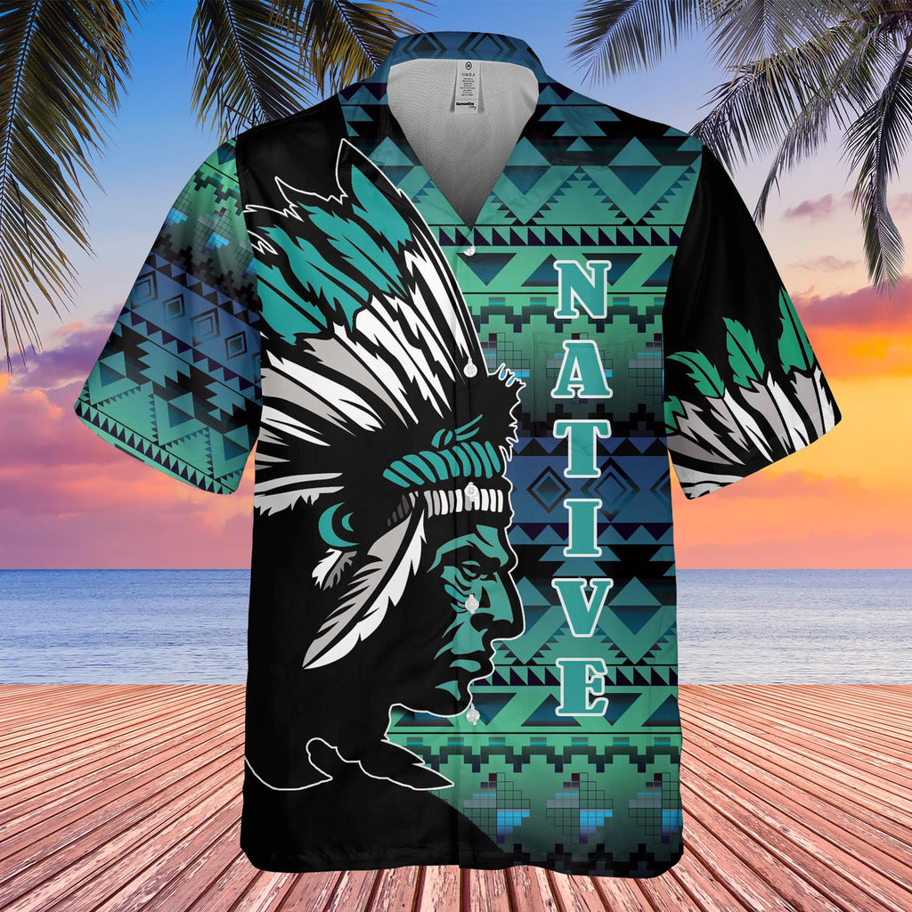 GB-HW0011376  Chief Native American Hawaiian Shirt 3D