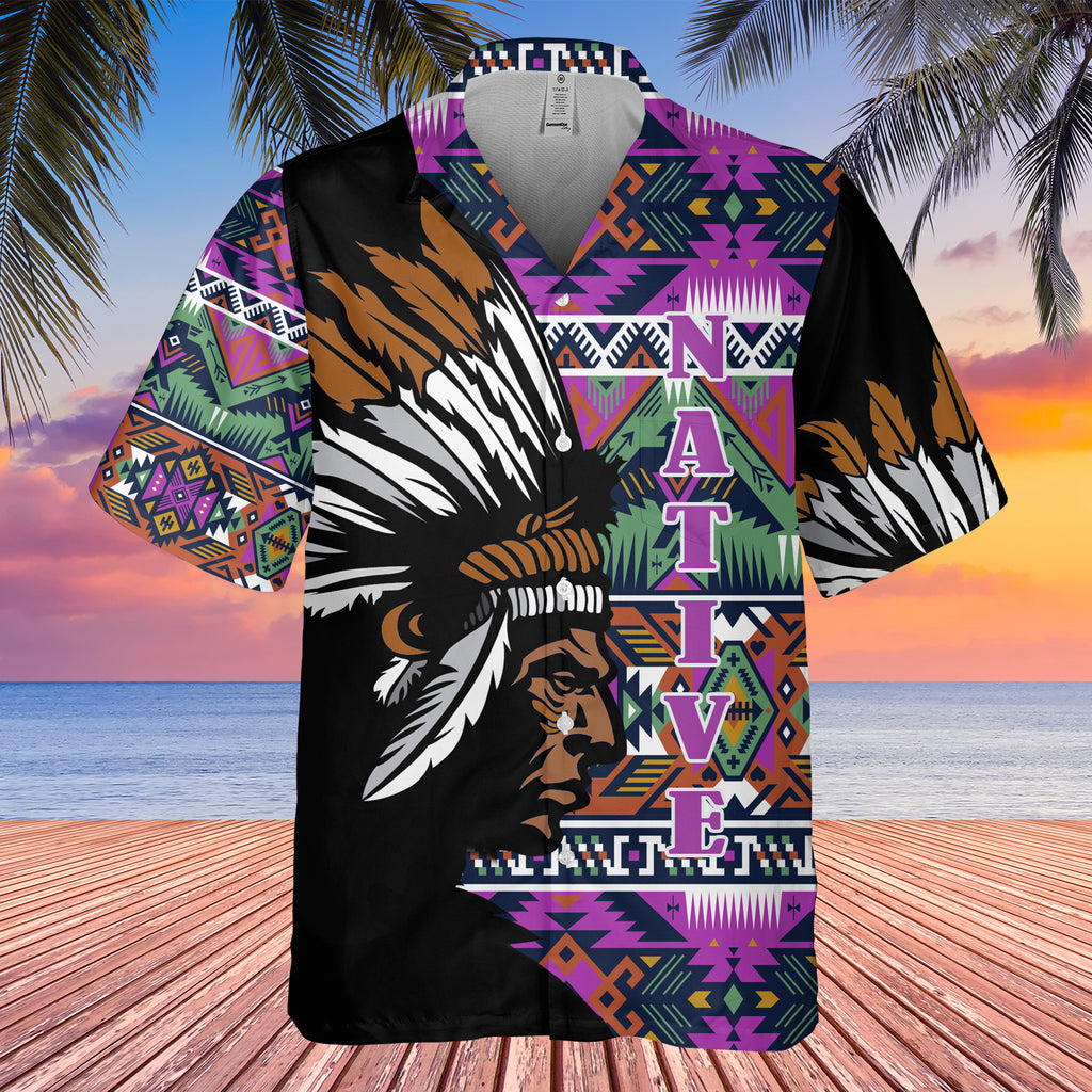 GB-HW0011378  Chief Native American Hawaiian Shirt 3D