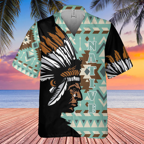 GB-HW0011379  Chief Native American Hawaiian Shirt 3D