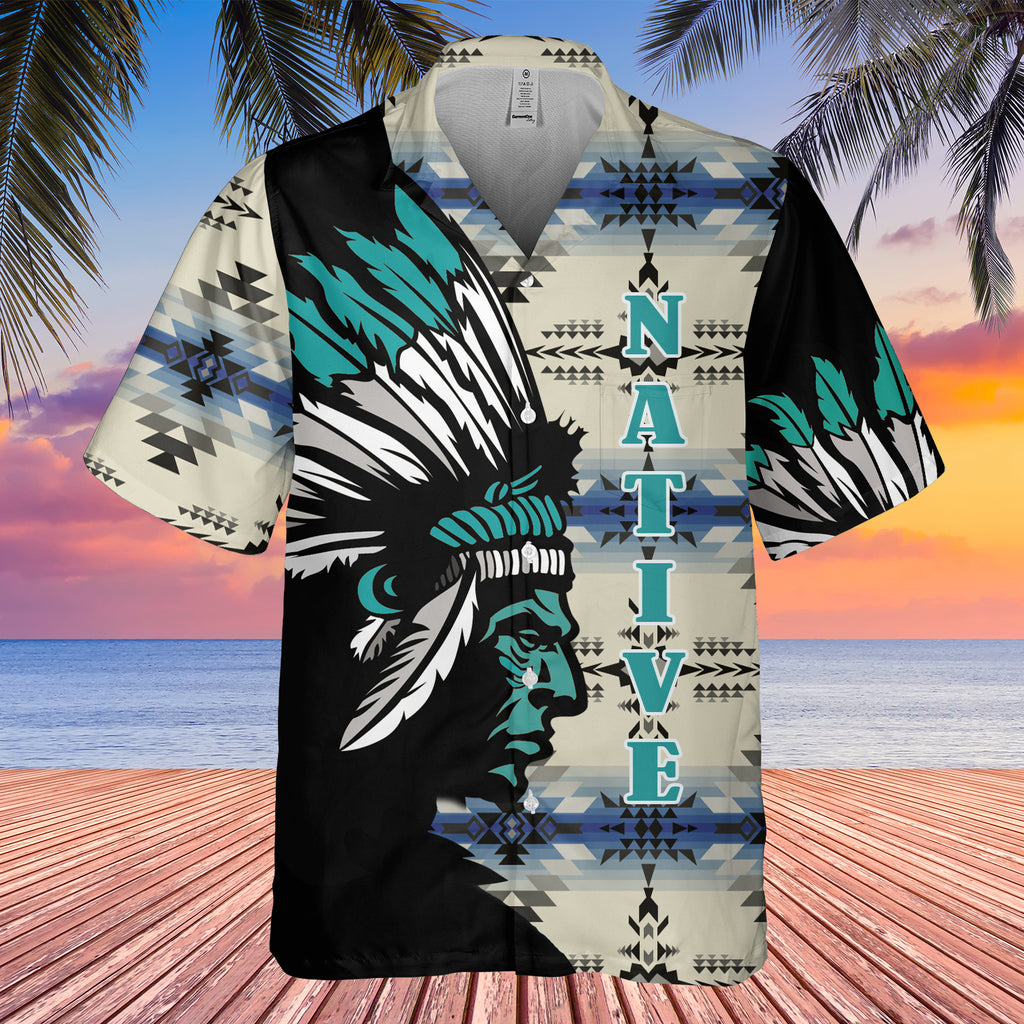 GB-HW0011384 Chief Native American Hawaiian Shirt 3D