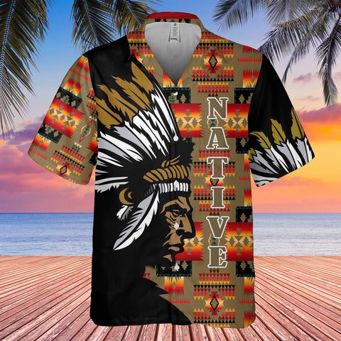 GB-HW0011385 Chief Native American Hawaiian Shirt 3D