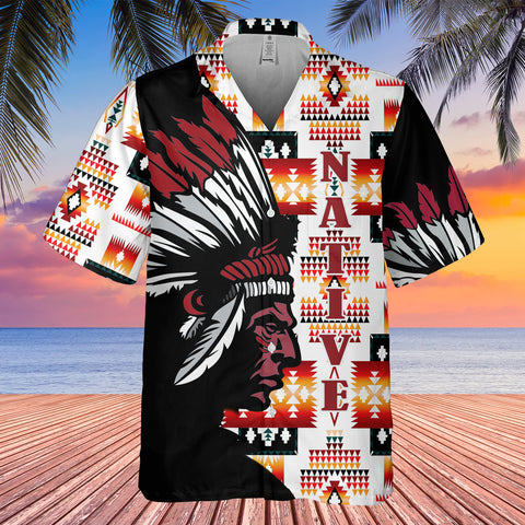 GB-HW0011386 Chief Native American Hawaiian Shirt 3D