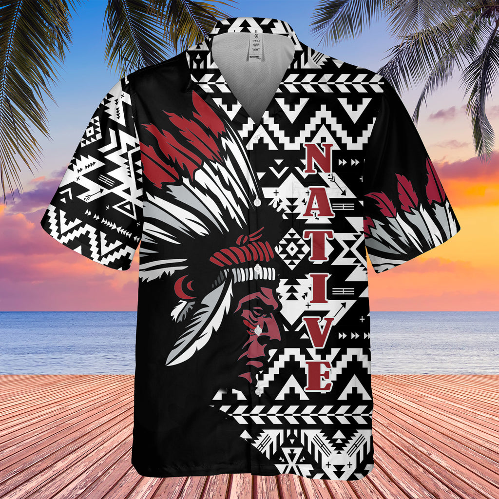 GB-HW0011387 Chief Native American Hawaiian Shirt 3D