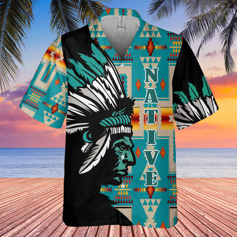 GB-HW0011388 Chief Native American Hawaiian Shirt 3D