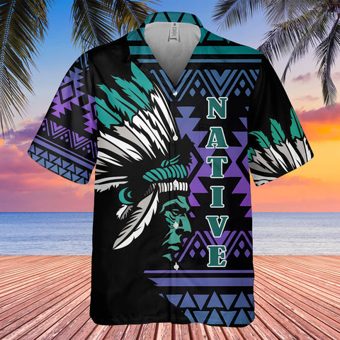 GB-HW0011390 Chief Native American Hawaiian Shirt 3D