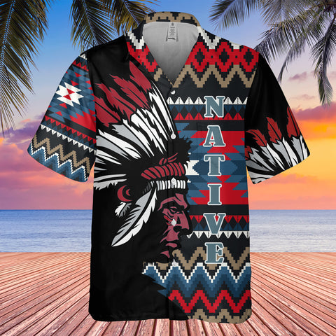 GB-HW0011396 Chief Native American Hawaiian Shirt 3D