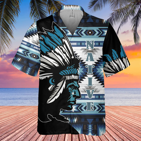 GB-HW0011397 Chief Native American Hawaiian Shirt 3D