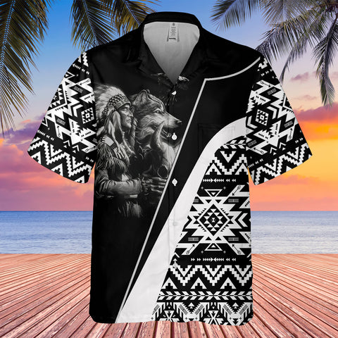 GB-HW0011398 Chief Native American Hawaiian Shirt 3D