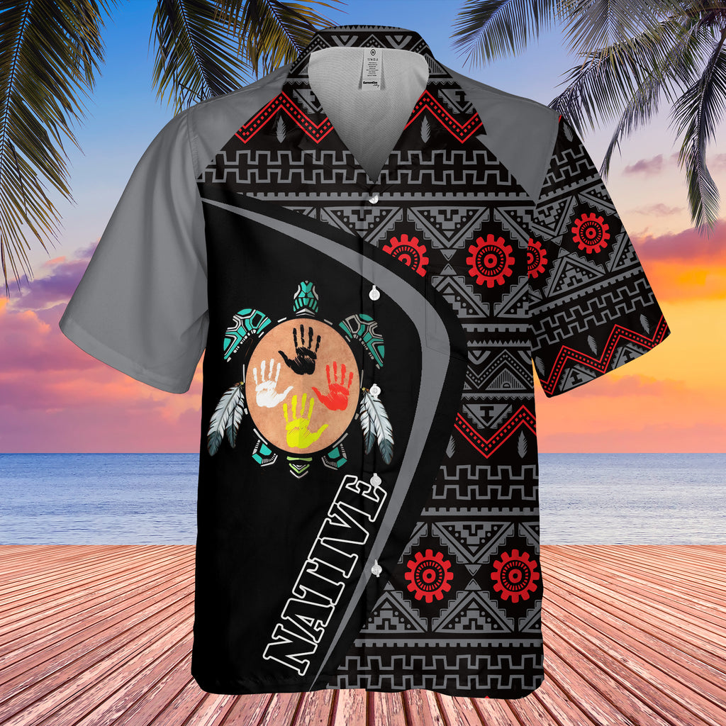 GB-HW001139 Tribe Design Native American Hawaiian Shirt 3D