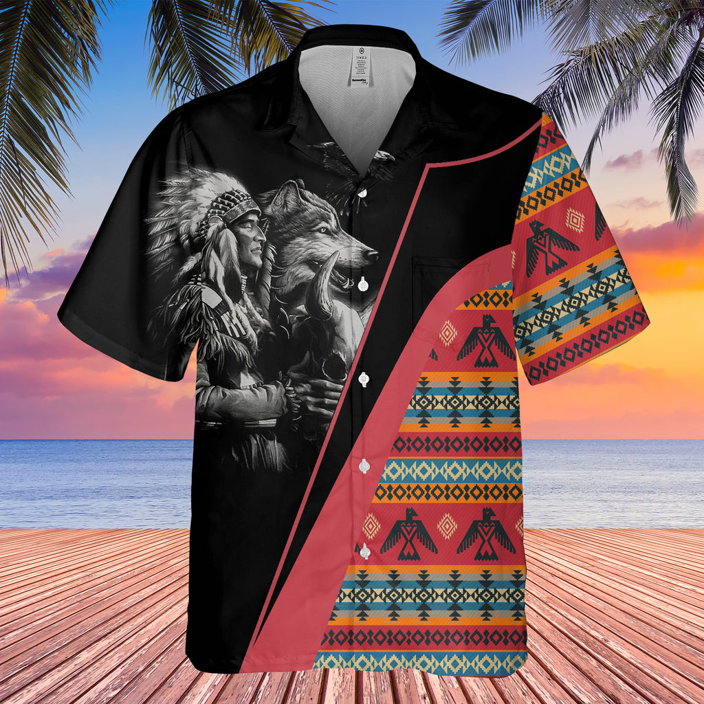 GB-HW0011403 Chief Native American Hawaiian Shirt 3D