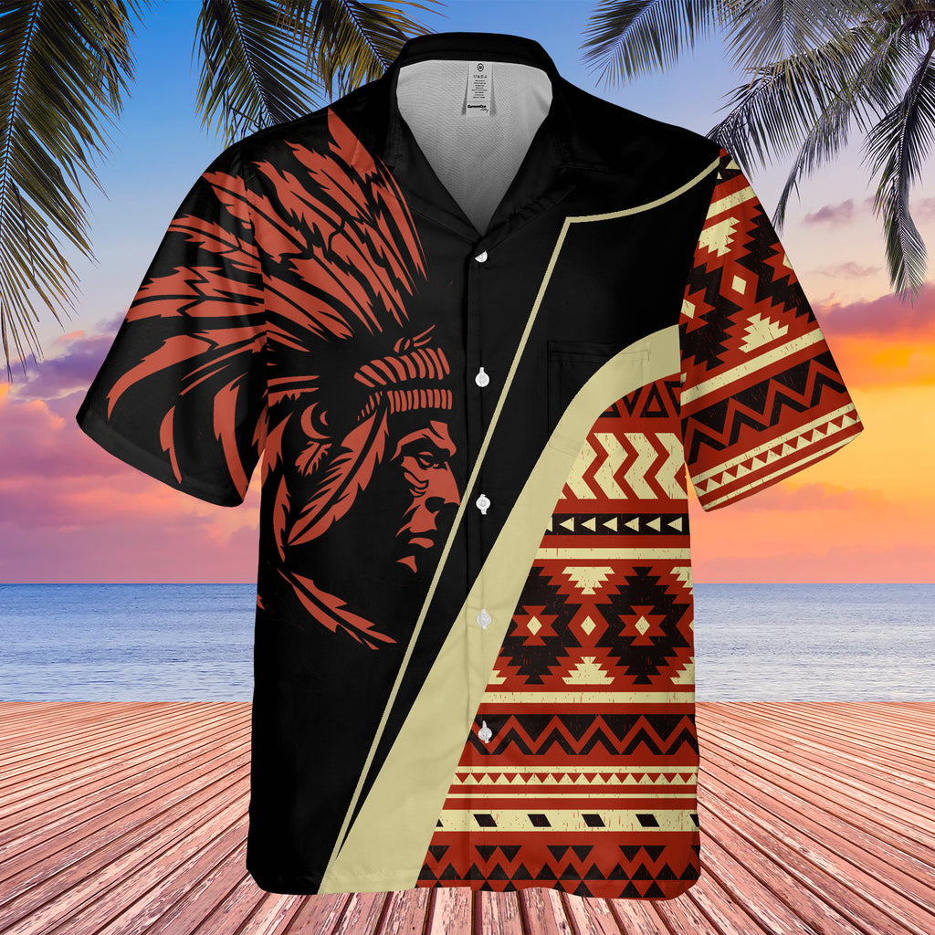 GB-HW0011405  Chief Native American Hawaiian Shirt 3D