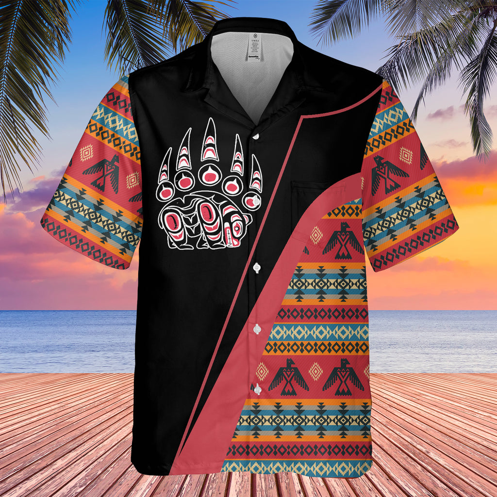 GB-HW0011410 Bear Symbol Native American Hawaiian Shirt 3D