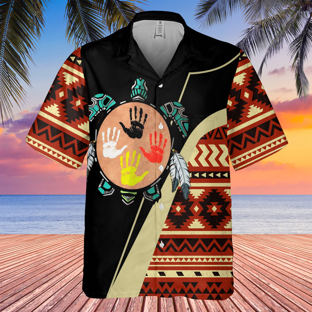 GB-HW0011415 Turtle Symbol Native American Hawaiian Shirt 3D