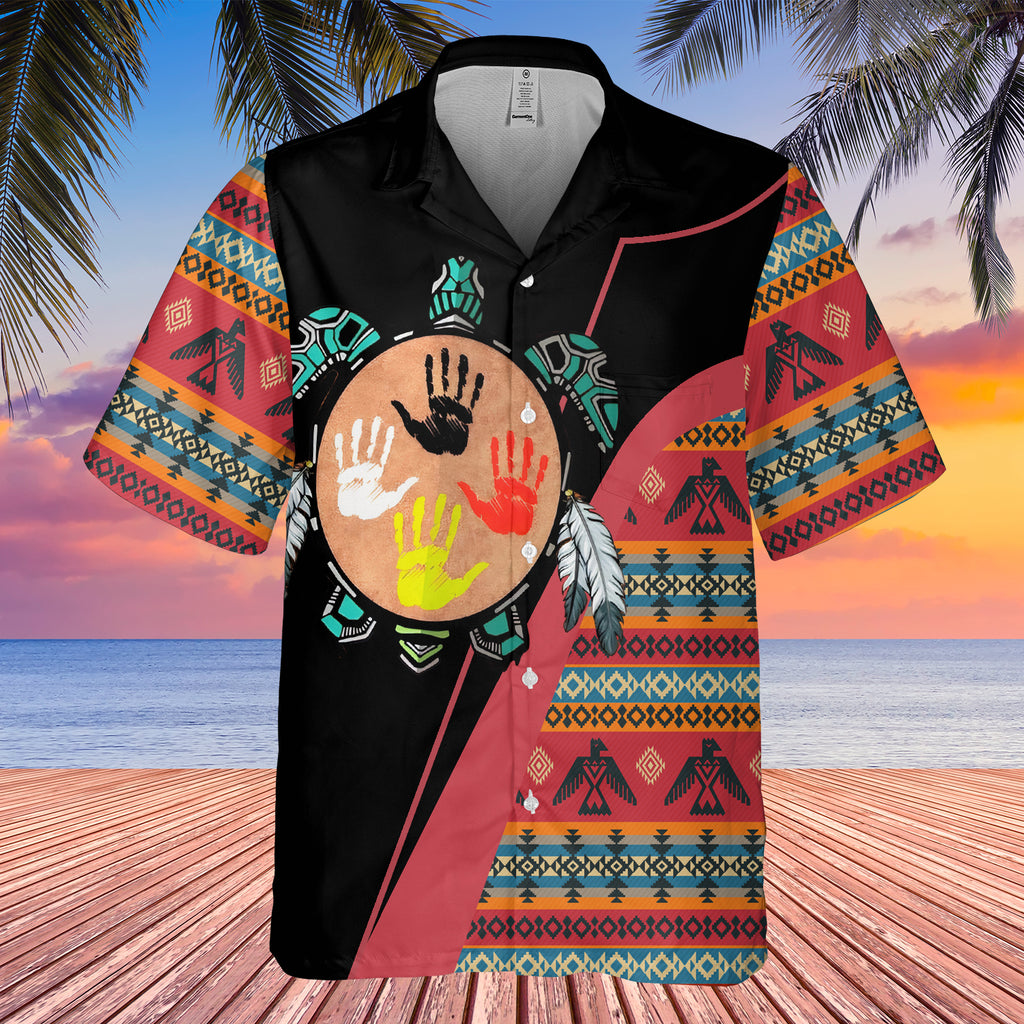 GB-HW0011416 Turtle Symbol Native American Hawaiian Shirt 3D