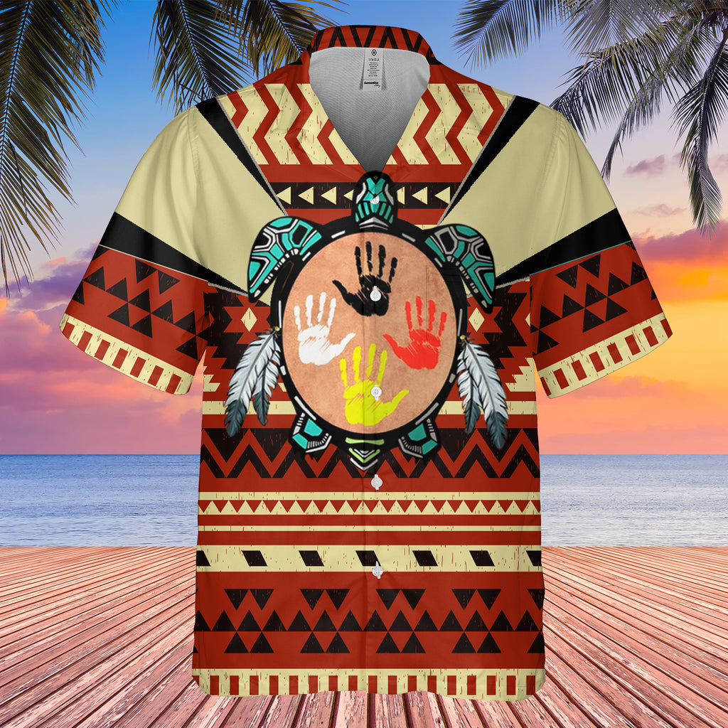 GB-HW0011426 Turtle Symbol Native American Hawaiian Shirt 3D