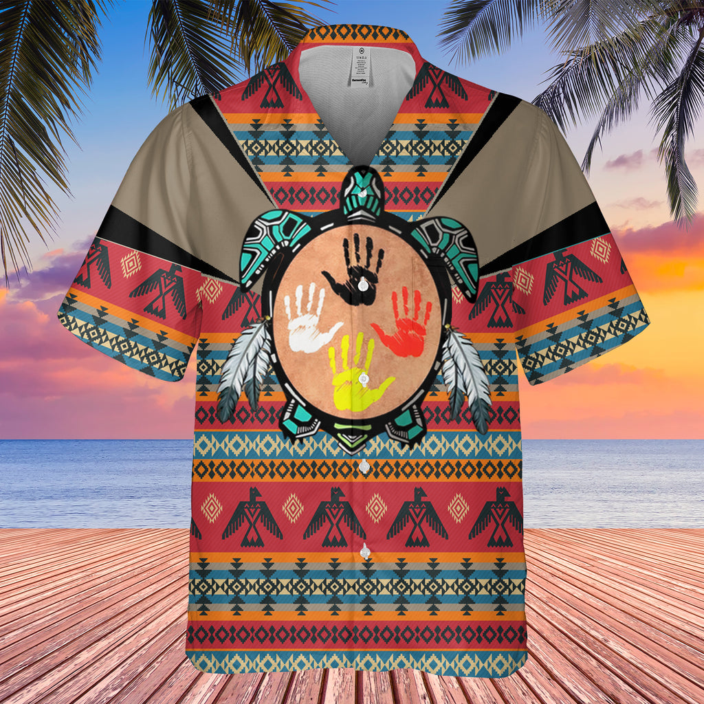 GB-HW0011427 Turtle Symbol Native American Hawaiian Shirt 3D