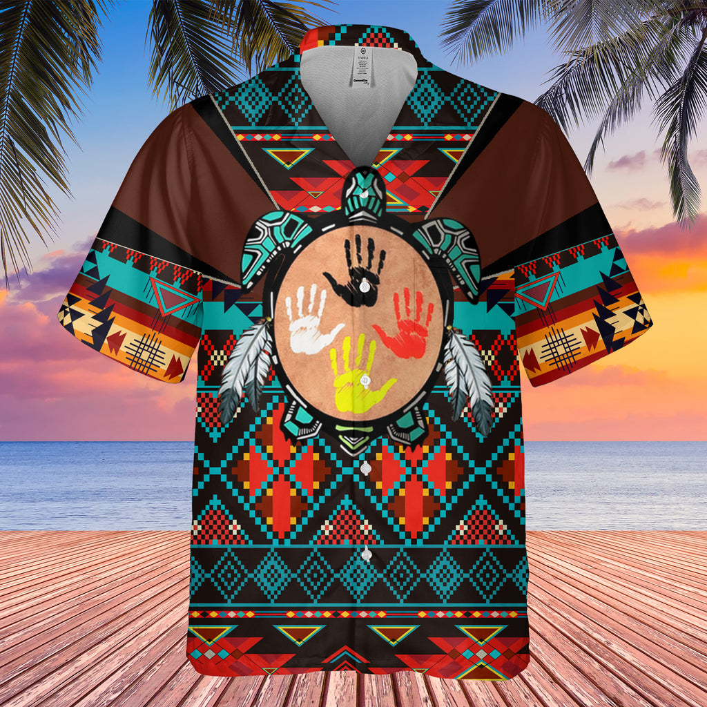 GB-HW0011429 Turtle Symbol Native American Hawaiian Shirt 3D