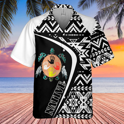 GB-HW001142 Tribe Design Native American Hawaiian Shirt 3D