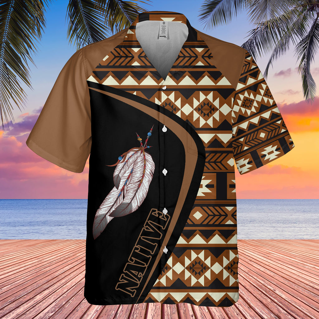 GB-HW001144 Tribe Design Native American Hawaiian Shirt 3D