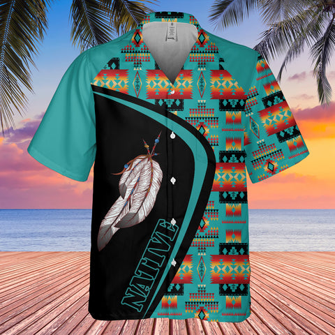 GB-HW001151 Tribe Design Native American Hawaiian Shirt 3D