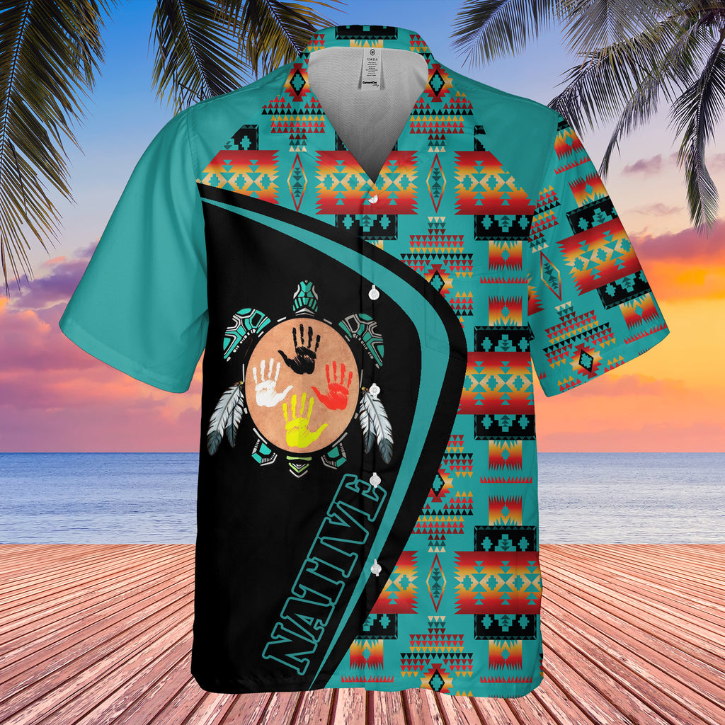 GB-HW001152 Tribe Design Native American Hawaiian Shirt 3D