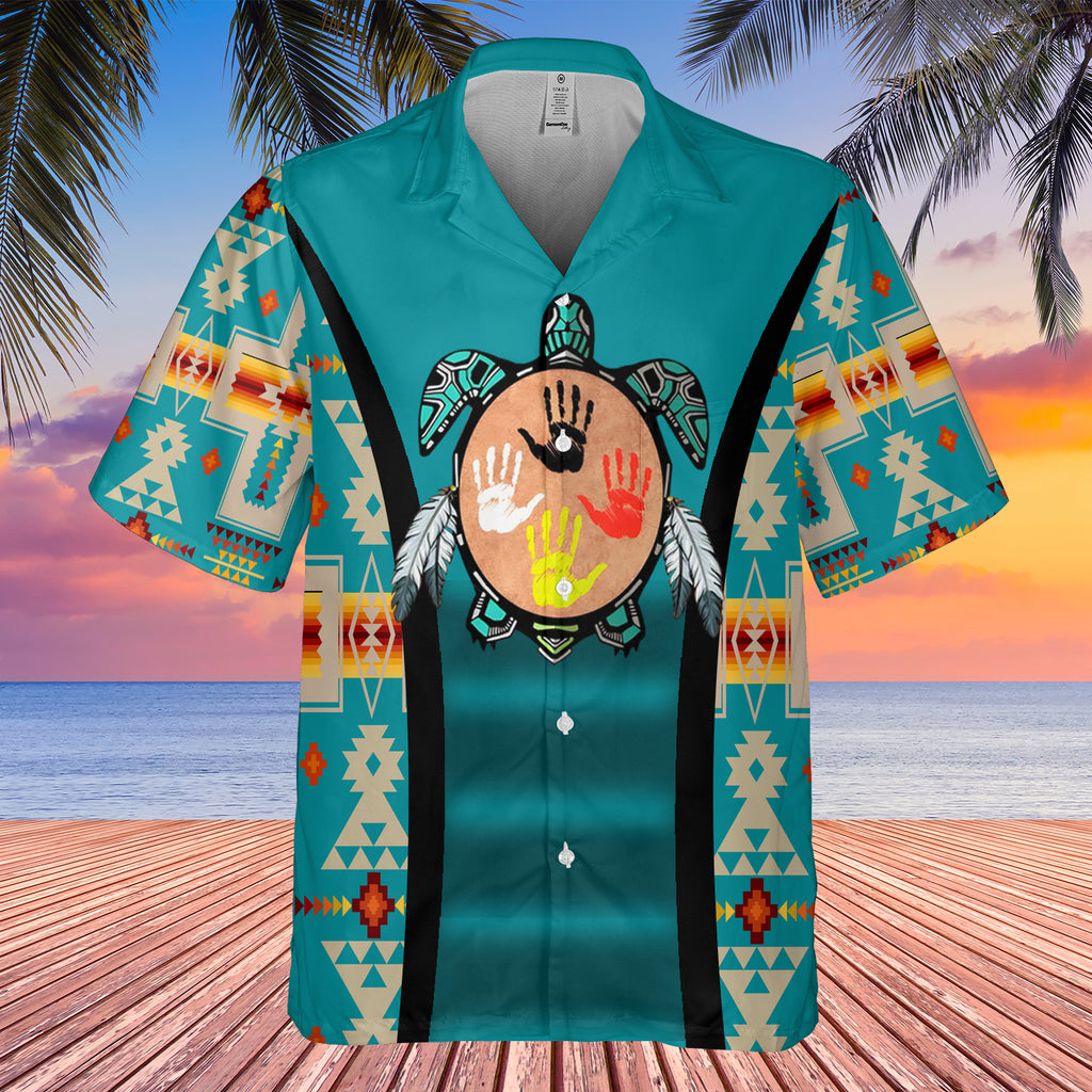 GB-HW0011452 Turtle Symbol Native American Hawaiian Shirt 3D