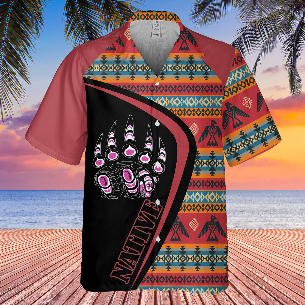 GB-HW001154 Tribe Design Native American Hawaiian Shirt 3D