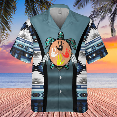 GB-HW0011454 Turtle Symbol Native American Hawaiian Shirt 3D